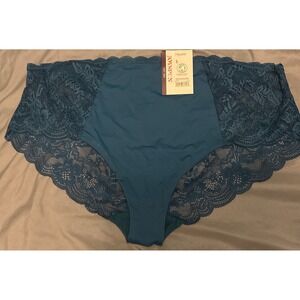 NEW Joyspun Plus Size Teal Lace Trim Hipster‎ Panty, XXL (20)